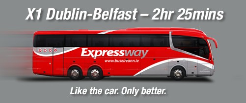 X1 Dublin to Belfast, only 2 hours 25 minutes