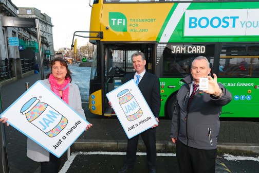 From L-R Minister Anne Rabbitte, Brian Connolly and driver Derek Keenan